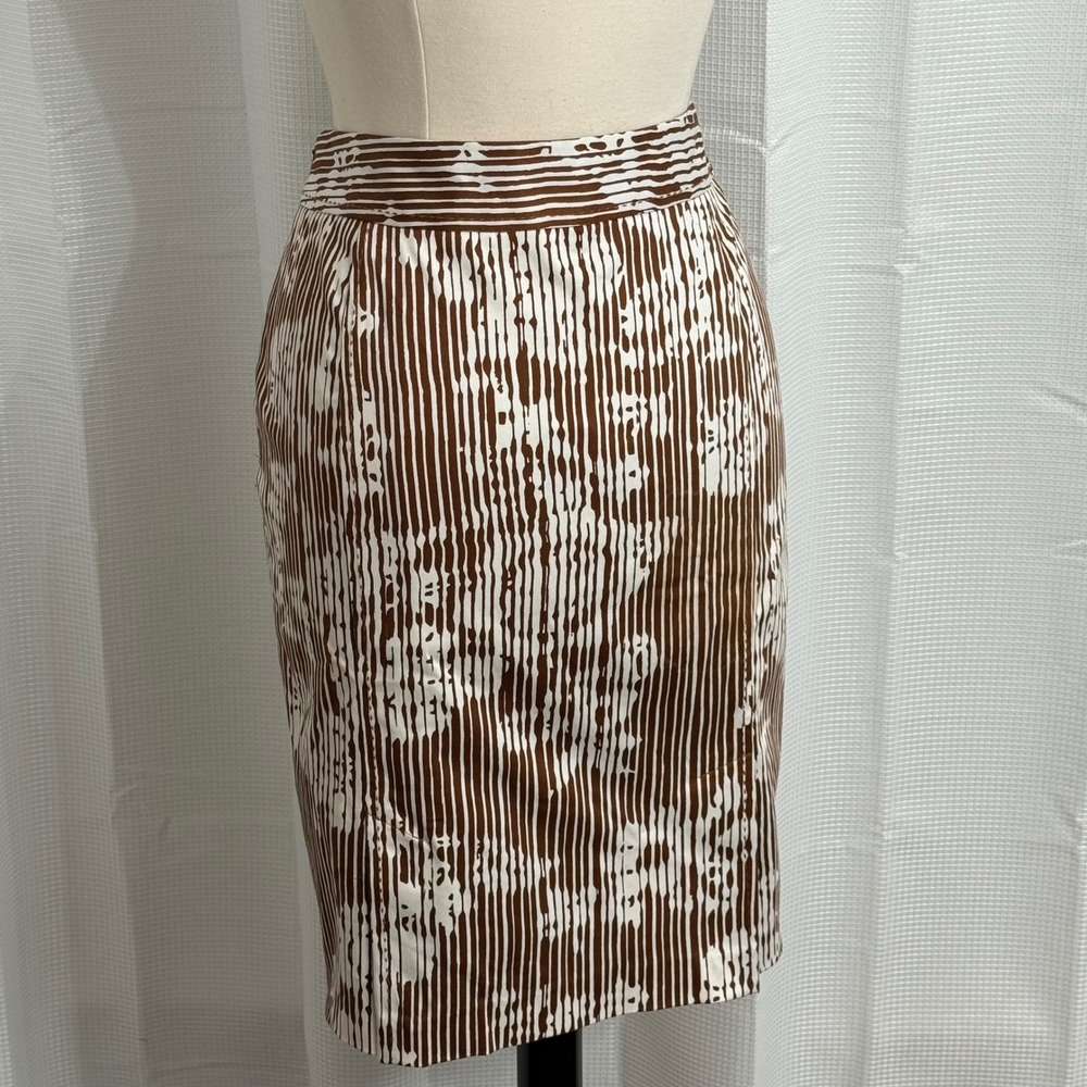 Jones New York Vertical Striped & Floral Print Pattern Pencil Skirt - Picture 5 of 7